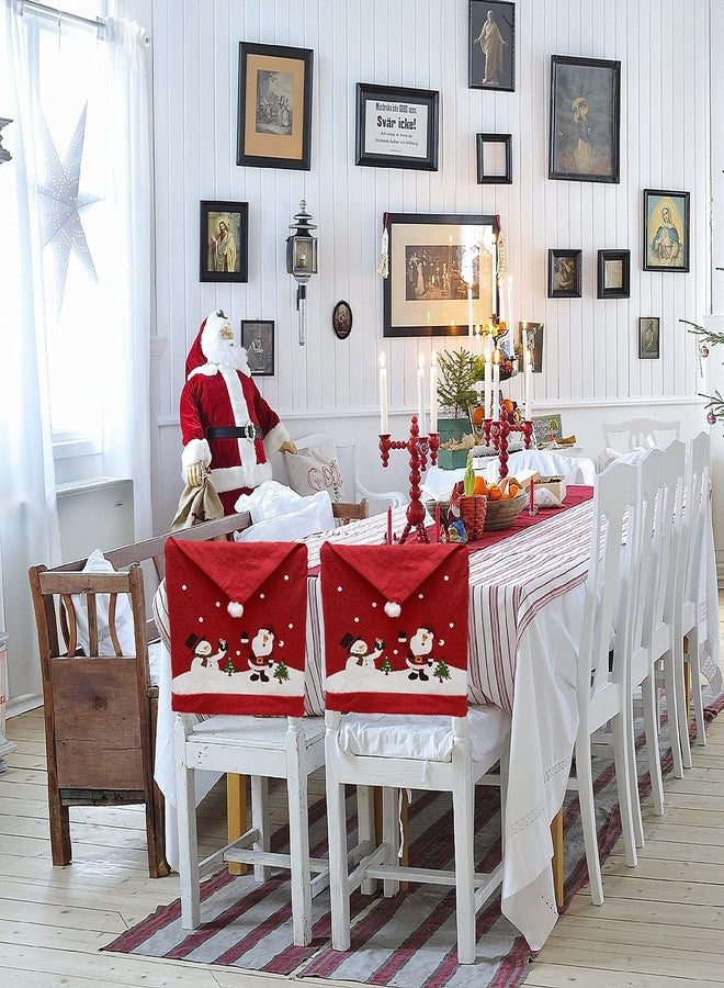 Phedrew 6Pcs Christmas Chair Covers Xmas Dining Chair Slipcovers Santa Hat Chair Back Covers for Christmas Banquet Holiday Festival Decor - Image 2